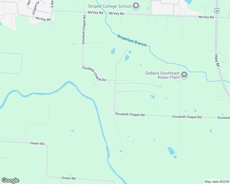 map of restaurants, bars, coffee shops, grocery stores, and more near 28570 Goodwill Chapel Road in Sedalia