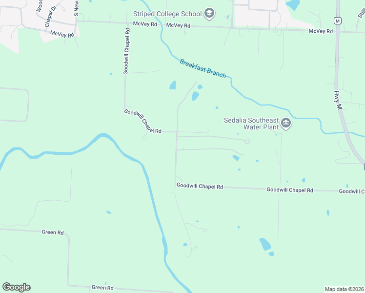 map of restaurants, bars, coffee shops, grocery stores, and more near 28570-28644 Goodwill Chapel Road in Sedalia