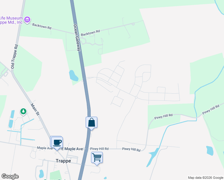map of restaurants, bars, coffee shops, grocery stores, and more near 29584 Timberwind Lane in Trappe