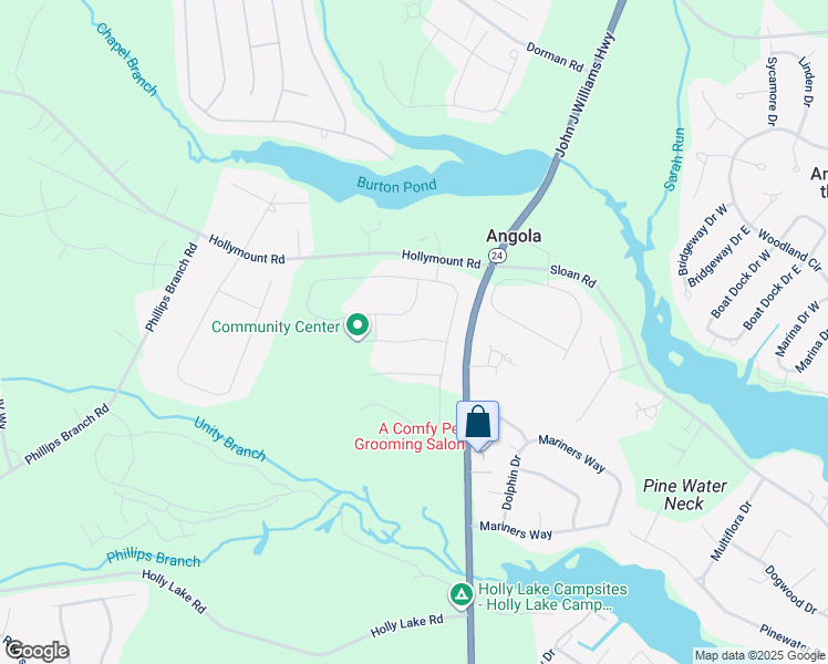map of restaurants, bars, coffee shops, grocery stores, and more near 24214 Clifford Lane in Harbeson