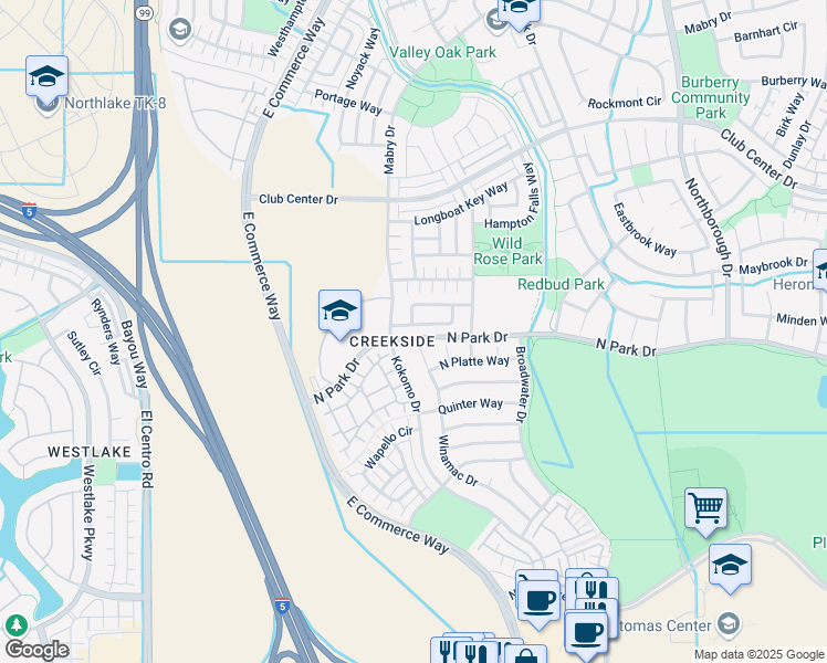 map of restaurants, bars, coffee shops, grocery stores, and more near in Sacramento