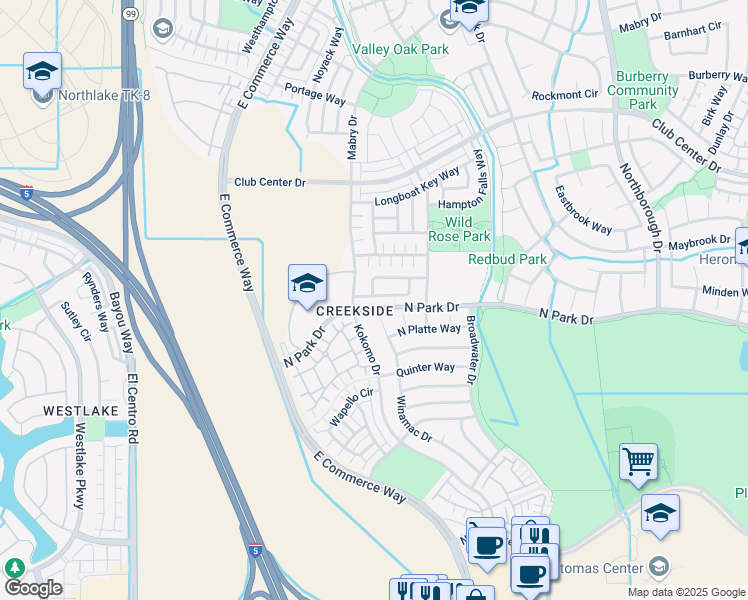 map of restaurants, bars, coffee shops, grocery stores, and more near in Sacramento