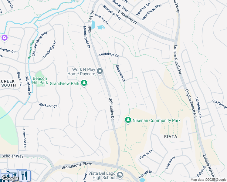 map of restaurants, bars, coffee shops, grocery stores, and more near 1863 Antares Court in Folsom
