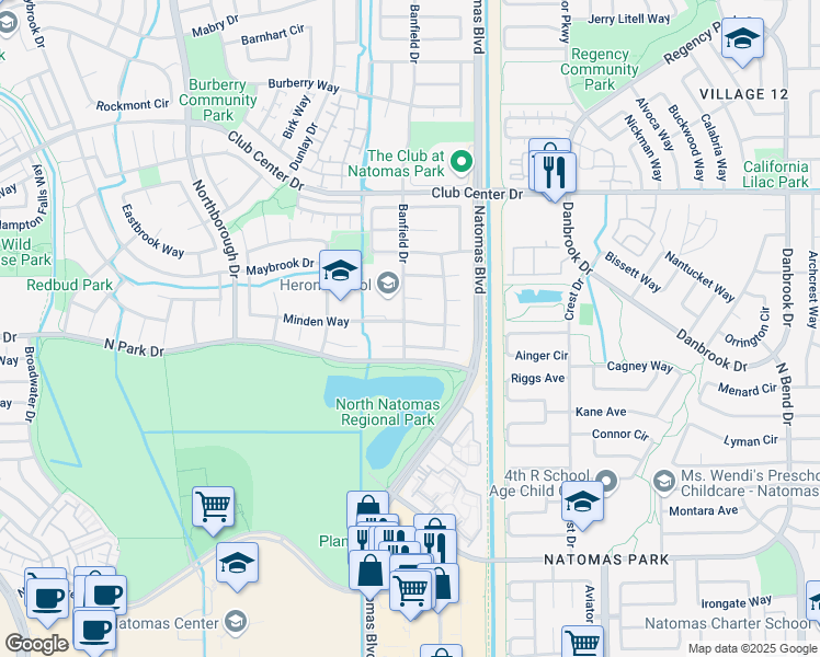 map of restaurants, bars, coffee shops, grocery stores, and more near 2223 Minden Way in Sacramento