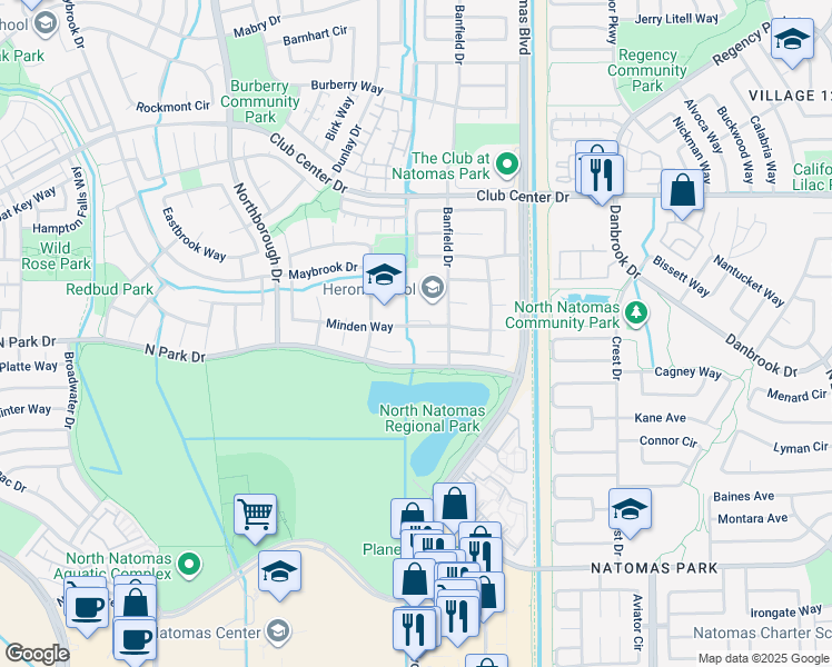 map of restaurants, bars, coffee shops, grocery stores, and more near 2260 Minden Way in Sacramento