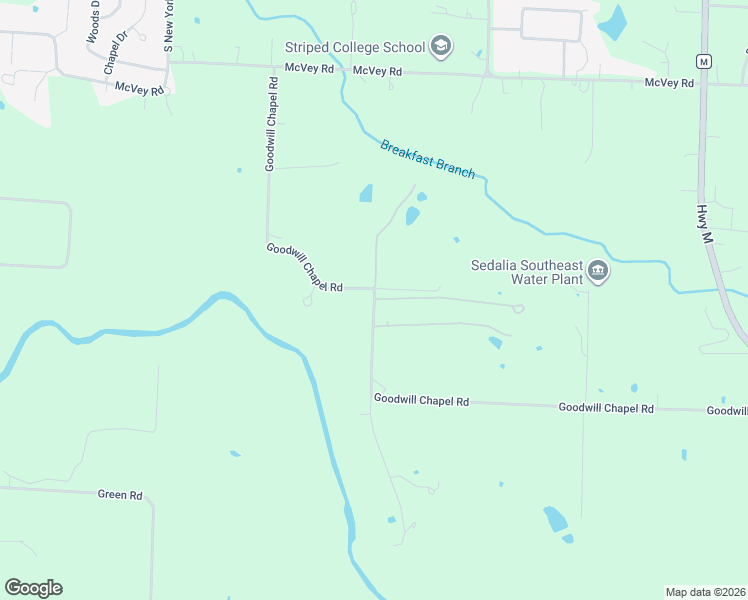 map of restaurants, bars, coffee shops, grocery stores, and more near 28528 Goodwill Chapel Road in Sedalia