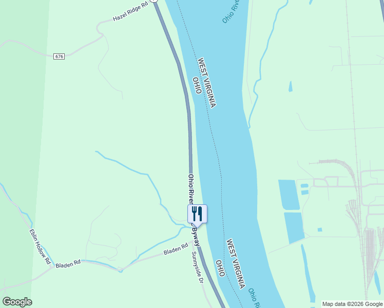 map of restaurants, bars, coffee shops, grocery stores, and more near 14752 Ohio 7 in Gallipolis