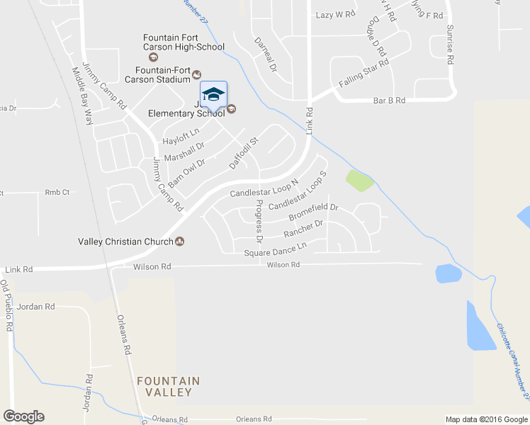 map of restaurants, bars, coffee shops, grocery stores, and more near 902 Candlestar Loop South in Fountain