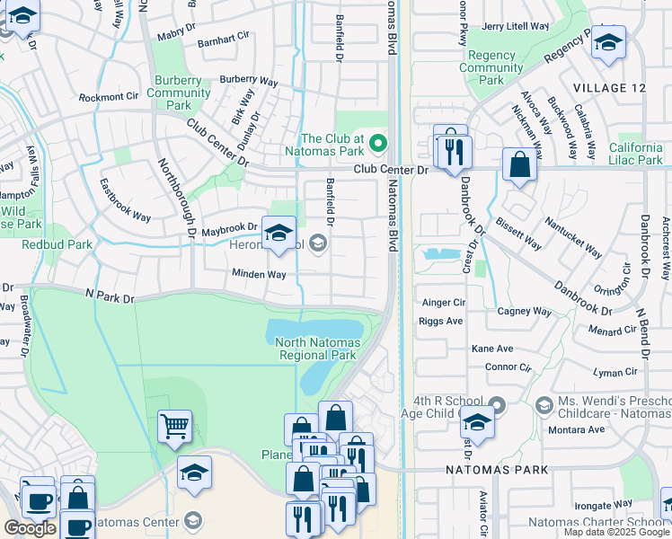 map of restaurants, bars, coffee shops, grocery stores, and more near 2223 Minden Way in Sacramento