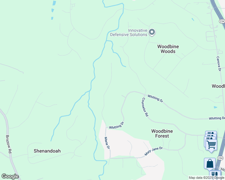 map of restaurants, bars, coffee shops, grocery stores, and more near 13371 Marie Dr in Manassas