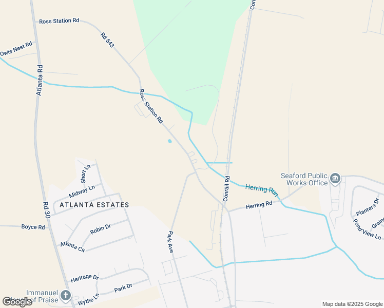 map of restaurants, bars, coffee shops, grocery stores, and more near 23303 Ross Station Road in Seaford