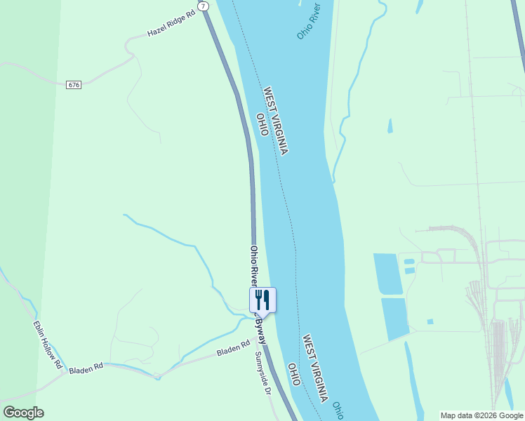 map of restaurants, bars, coffee shops, grocery stores, and more near 14752 Ohio 7 in Gallipolis