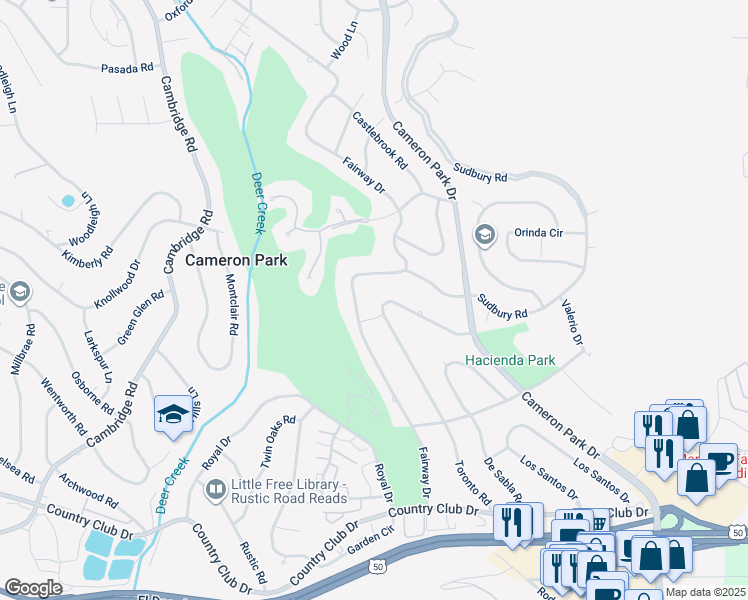 map of restaurants, bars, coffee shops, grocery stores, and more near 3746 Toronto Road in Shingle Springs