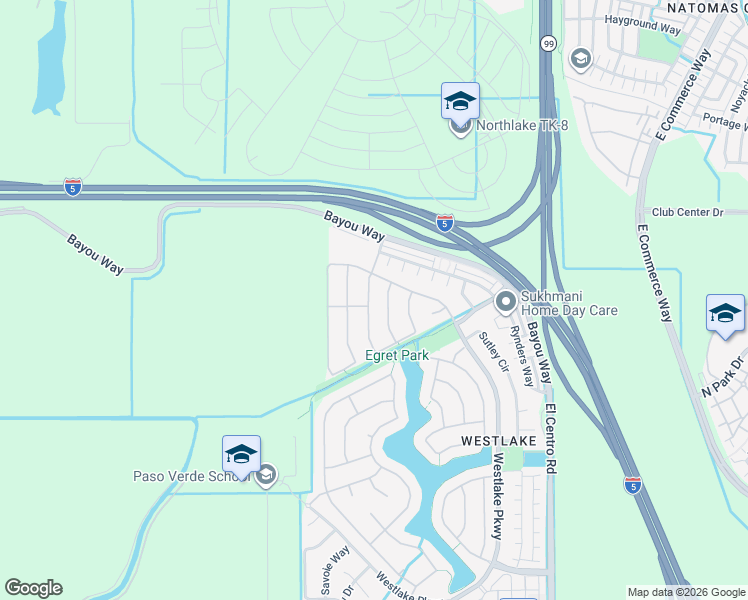map of restaurants, bars, coffee shops, grocery stores, and more near 151 Hebron Circle in Sacramento