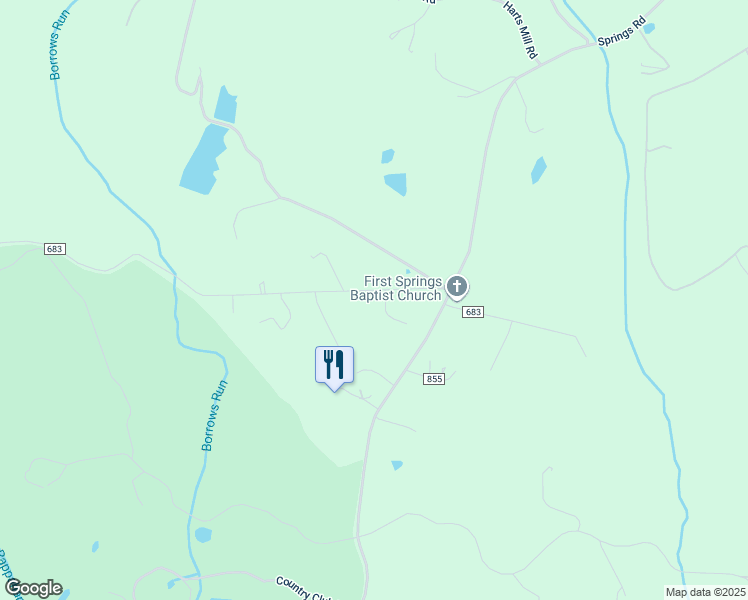map of restaurants, bars, coffee shops, grocery stores, and more near 8441 Turnbull Road in Warrenton