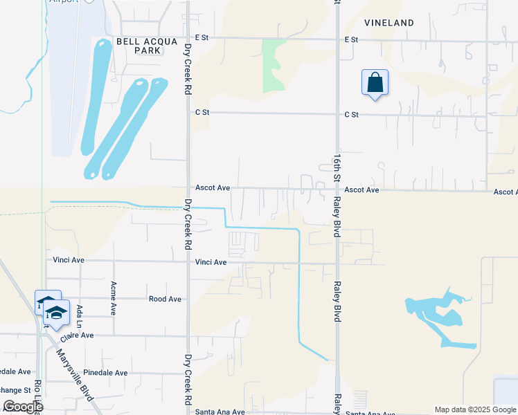 map of restaurants, bars, coffee shops, grocery stores, and more near 1342 Ascot Avenue in Rio Linda