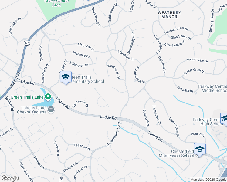 map of restaurants, bars, coffee shops, grocery stores, and more near 14336 Bramblewood Court in Chesterfield