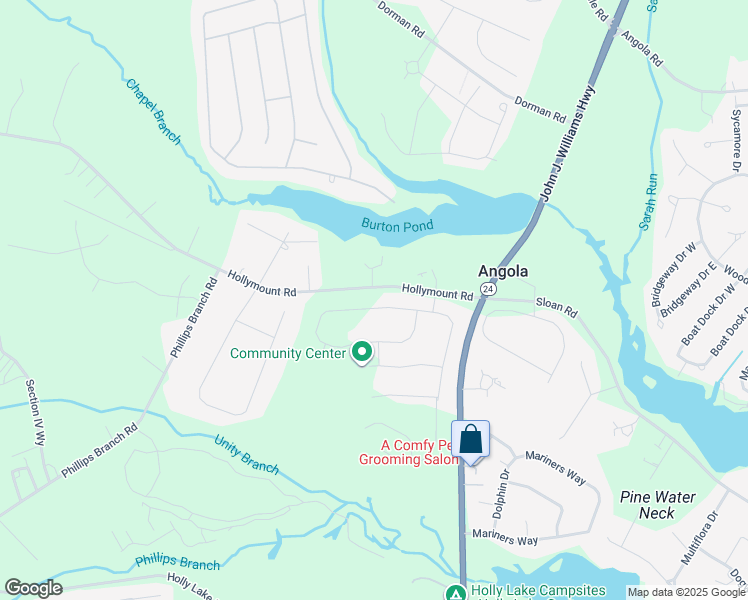 map of restaurants, bars, coffee shops, grocery stores, and more near 24048 Bunting Circle in Harbeson