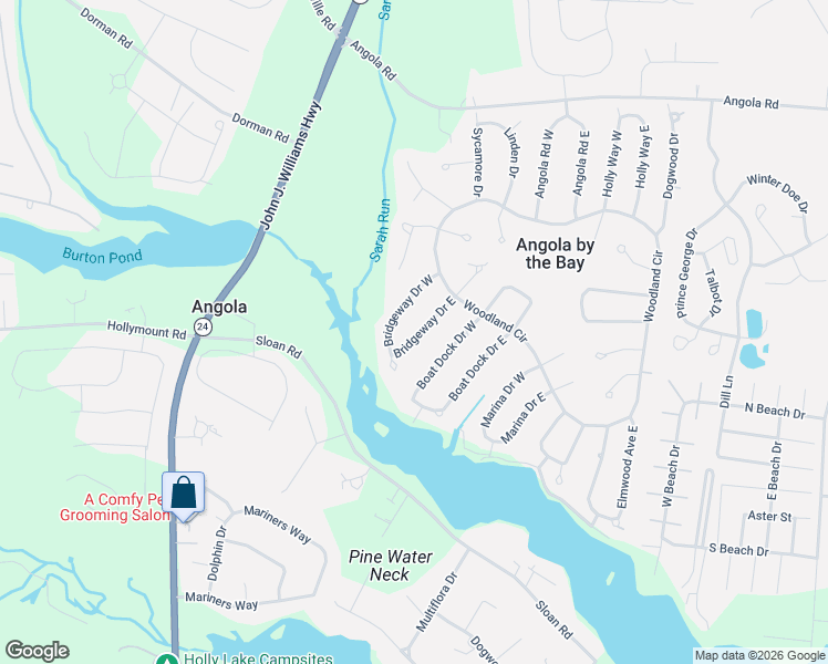 map of restaurants, bars, coffee shops, grocery stores, and more near 32731 Bridgeway Drive East in Lewes