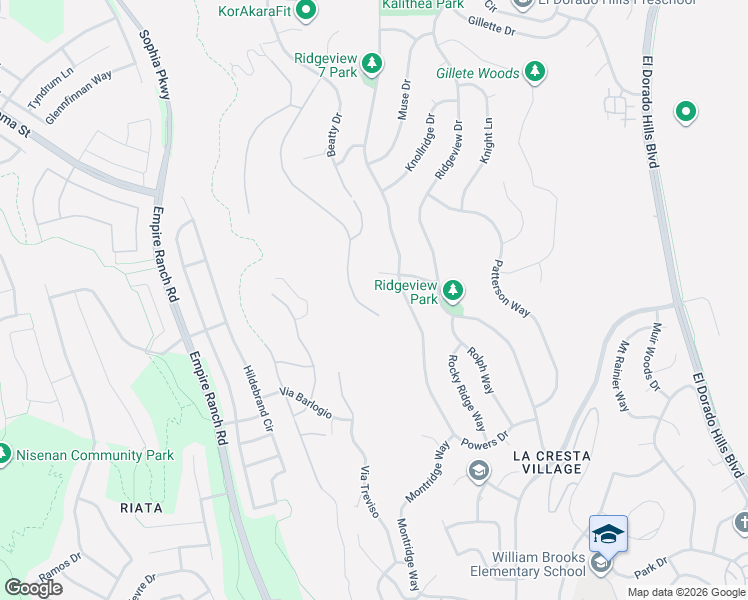 map of restaurants, bars, coffee shops, grocery stores, and more near 2789 Via Fiori in El Dorado Hills