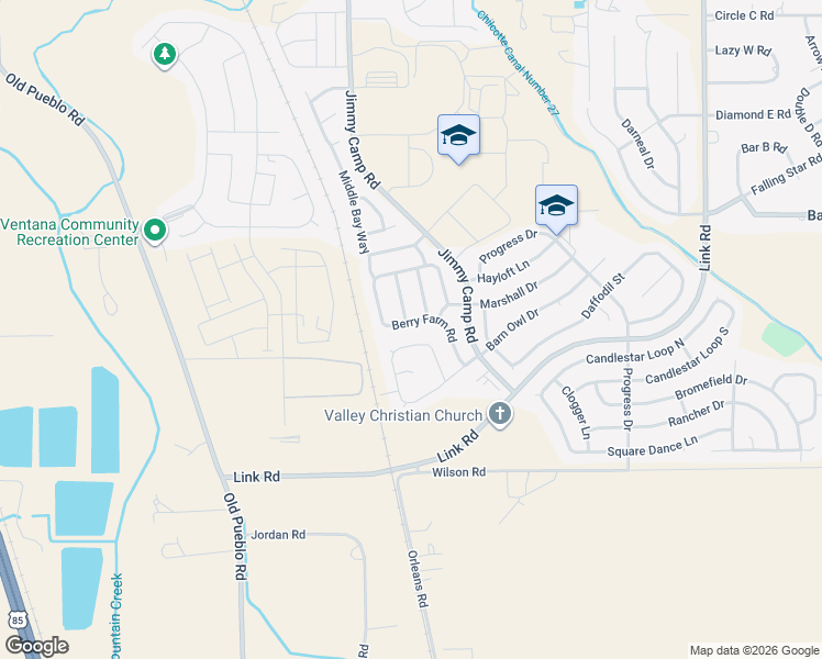 map of restaurants, bars, coffee shops, grocery stores, and more near 7571 Barn Owl Drive in Fountain