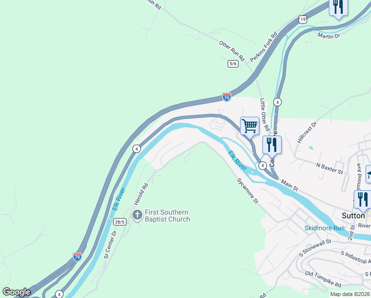 map of restaurants, bars, coffee shops, grocery stores, and more near 122 Herold Road in Sutton