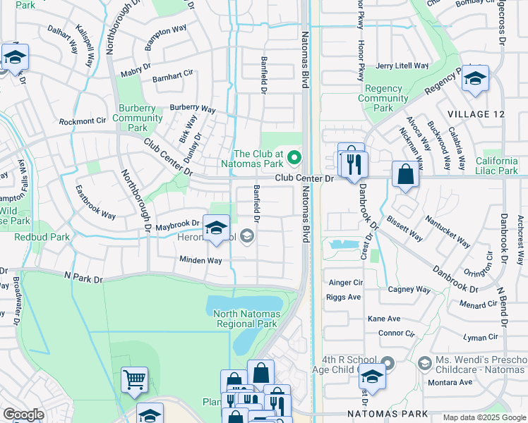 map of restaurants, bars, coffee shops, grocery stores, and more near 2297 Anton Way in Sacramento