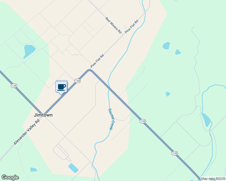 map of restaurants, bars, coffee shops, grocery stores, and more near 7300 California 128 in Healdsburg