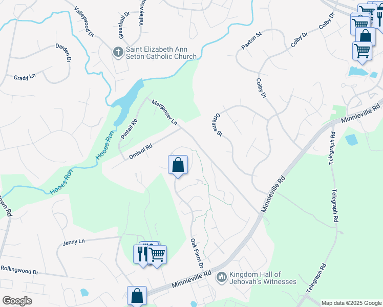 map of restaurants, bars, coffee shops, grocery stores, and more near 2774 Noble Fir Court in Woodbridge