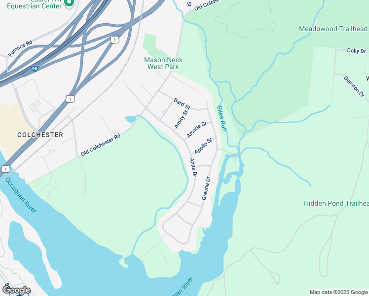 map of restaurants, bars, coffee shops, grocery stores, and more near 10616 Anita Drive in Lorton