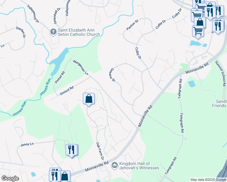 map of restaurants, bars, coffee shops, grocery stores, and more near 2656 Falmouth Court in Woodbridge