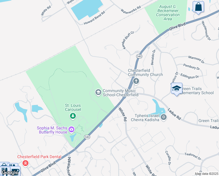 map of restaurants, bars, coffee shops, grocery stores, and more near 169 New Holland Drive in Chesterfield