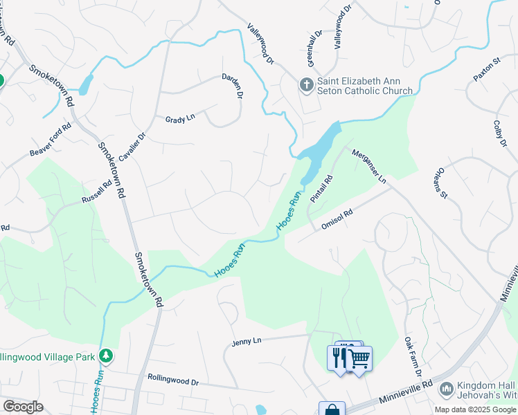 map of restaurants, bars, coffee shops, grocery stores, and more near 3242 Chancellor Drive in Woodbridge