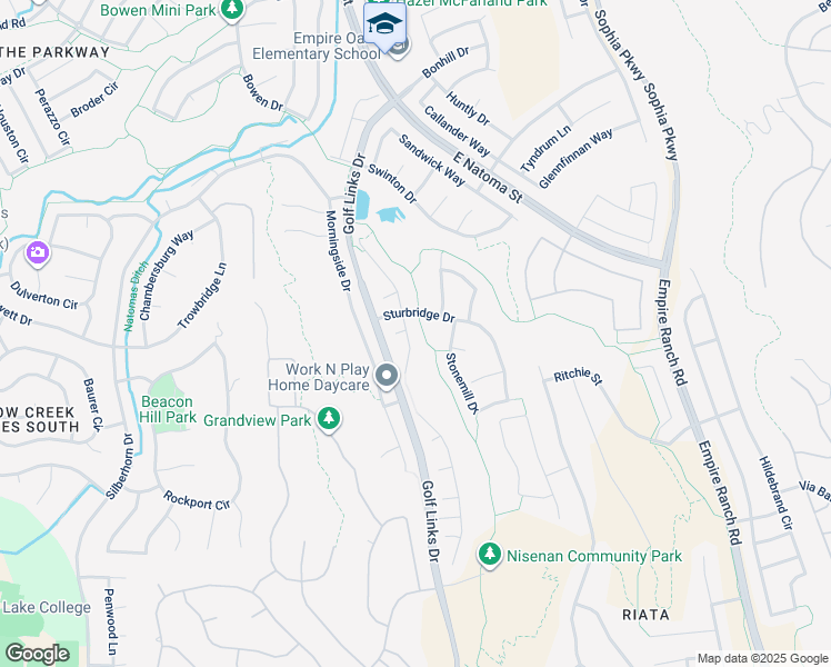 map of restaurants, bars, coffee shops, grocery stores, and more near 802 Fieldstone Court in Folsom
