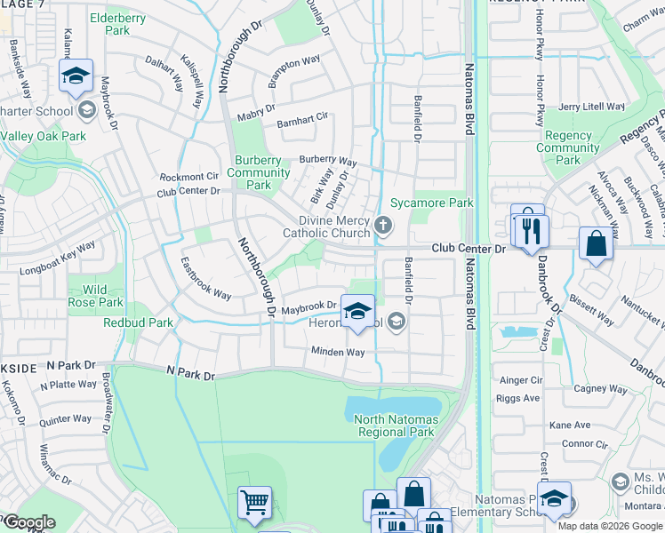 map of restaurants, bars, coffee shops, grocery stores, and more near 10 Mount Judah Place in Sacramento