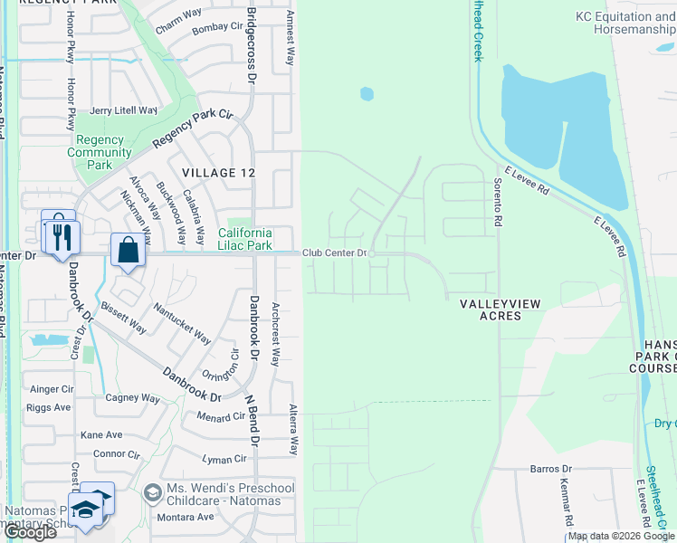 map of restaurants, bars, coffee shops, grocery stores, and more near 24 Arvis Court in Sacramento