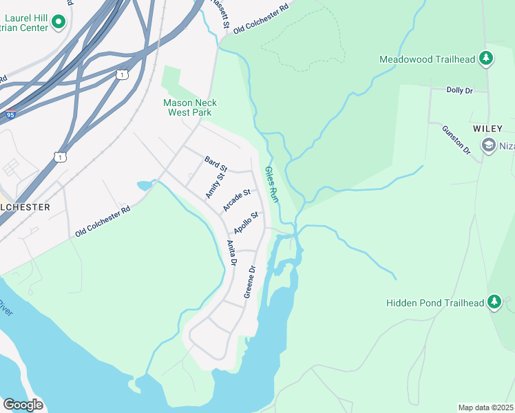 map of restaurants, bars, coffee shops, grocery stores, and more near 10538 Greene Drive in Lorton