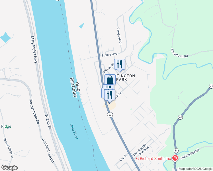 map of restaurants, bars, coffee shops, grocery stores, and more near 1730 U.S. 52 in Aberdeen