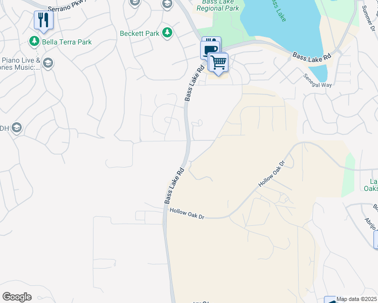 map of restaurants, bars, coffee shops, grocery stores, and more near 3601 Bass Lake Road in El Dorado Hills