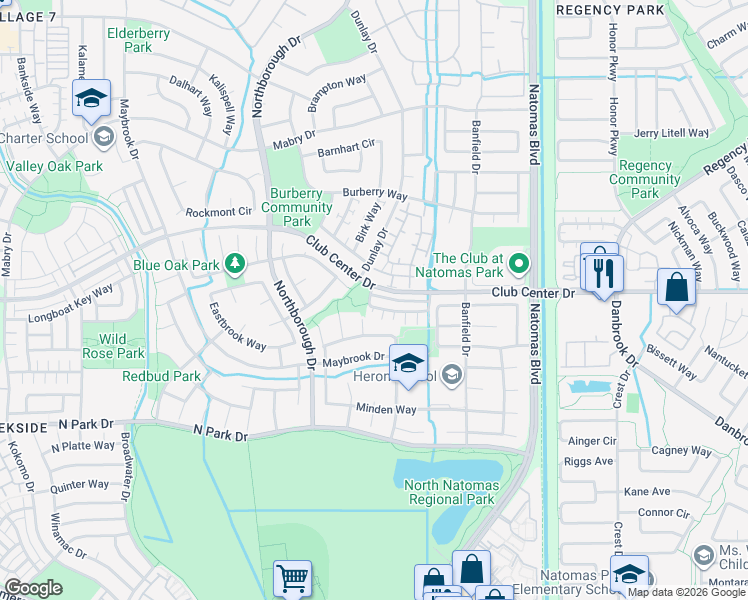 map of restaurants, bars, coffee shops, grocery stores, and more near 2372 Donner Pass Avenue in Sacramento