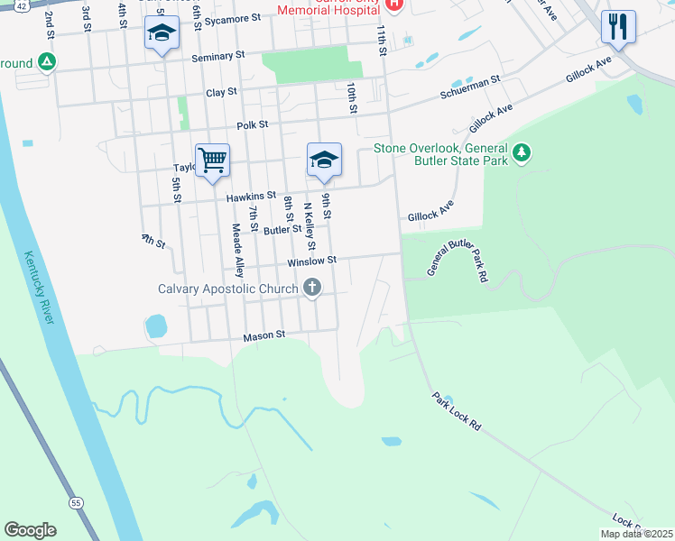 map of restaurants, bars, coffee shops, grocery stores, and more near 1000-1098 9th Street in Carrollton