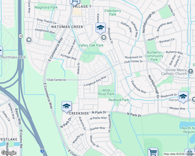 map of restaurants, bars, coffee shops, grocery stores, and more near 2975 Bowden Square Way in Sacramento