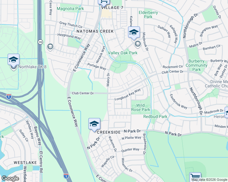 map of restaurants, bars, coffee shops, grocery stores, and more near 5337 York Harbor Way in Sacramento