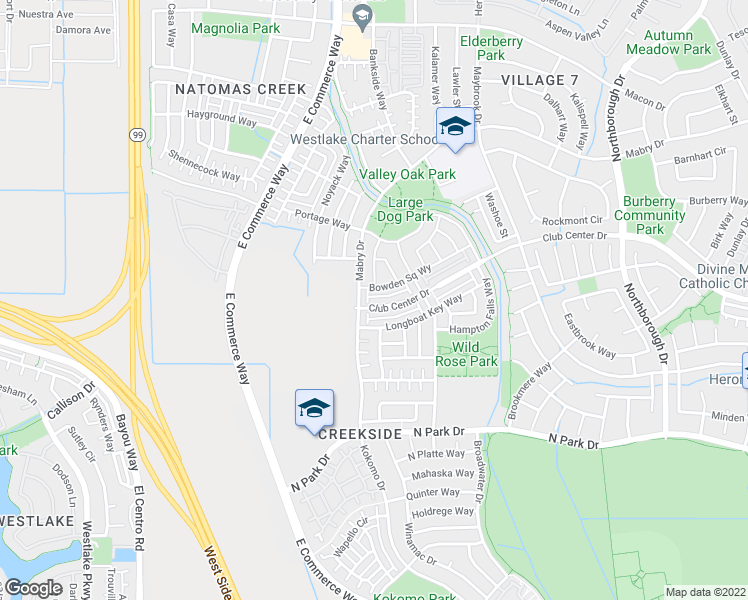 map of restaurants, bars, coffee shops, grocery stores, and more near 5337 York Harbor Way in Sacramento
