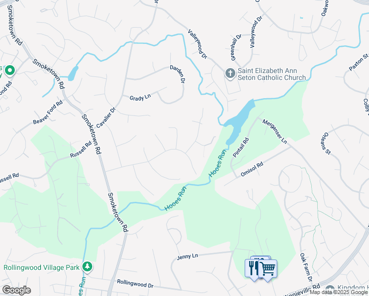 map of restaurants, bars, coffee shops, grocery stores, and more near 3248 Chancellor Drive in Woodbridge