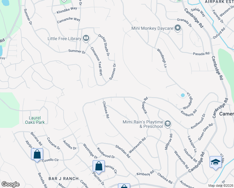 map of restaurants, bars, coffee shops, grocery stores, and more near 2709 Knollwood Drive in Cameron Park