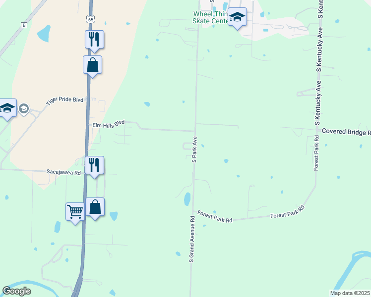 map of restaurants, bars, coffee shops, grocery stores, and more near 101-199 Villa Drive in Sedalia