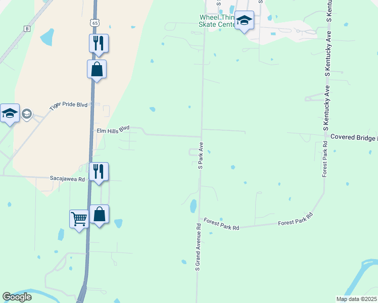 map of restaurants, bars, coffee shops, grocery stores, and more near 101-199 Villa Drive in Sedalia
