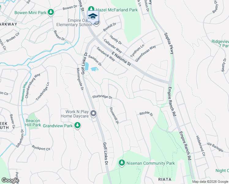 map of restaurants, bars, coffee shops, grocery stores, and more near 822 Fairchild Court in Folsom