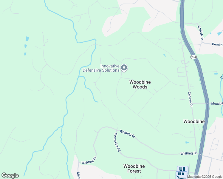 map of restaurants, bars, coffee shops, grocery stores, and more near 8042 Stillbrooke Road in Manassas